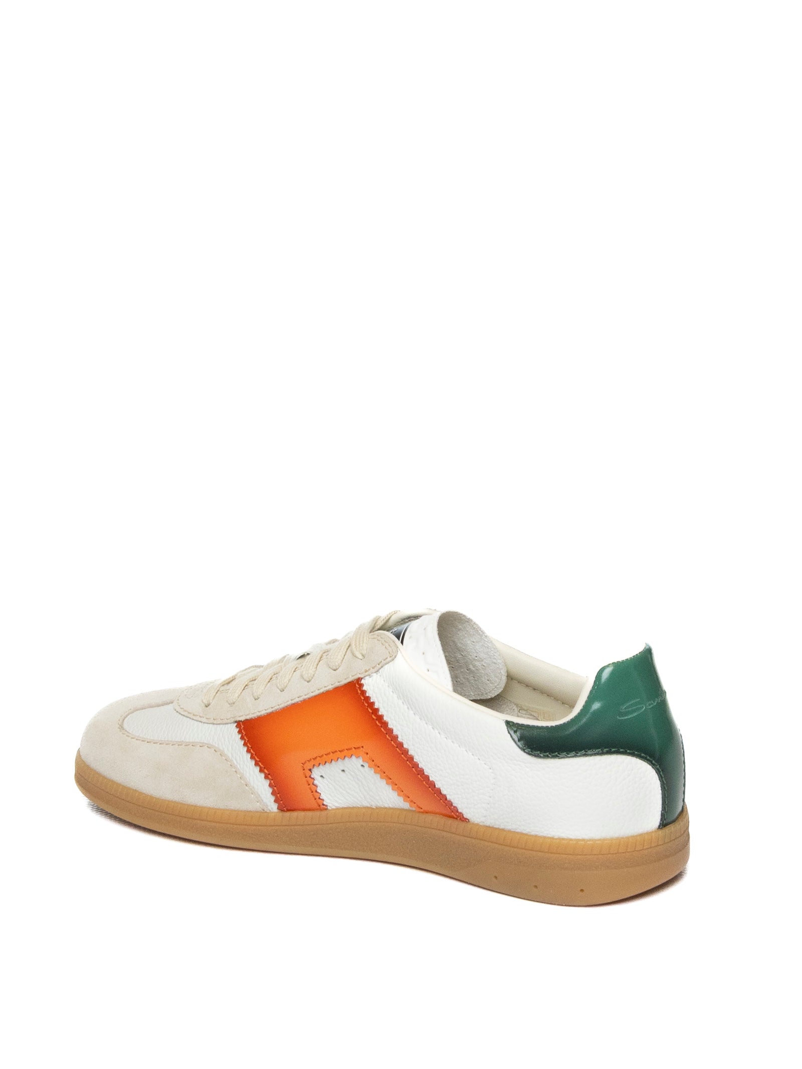 SANTONI sneaker oly bianco/arancio 21965 PELLE-I70 