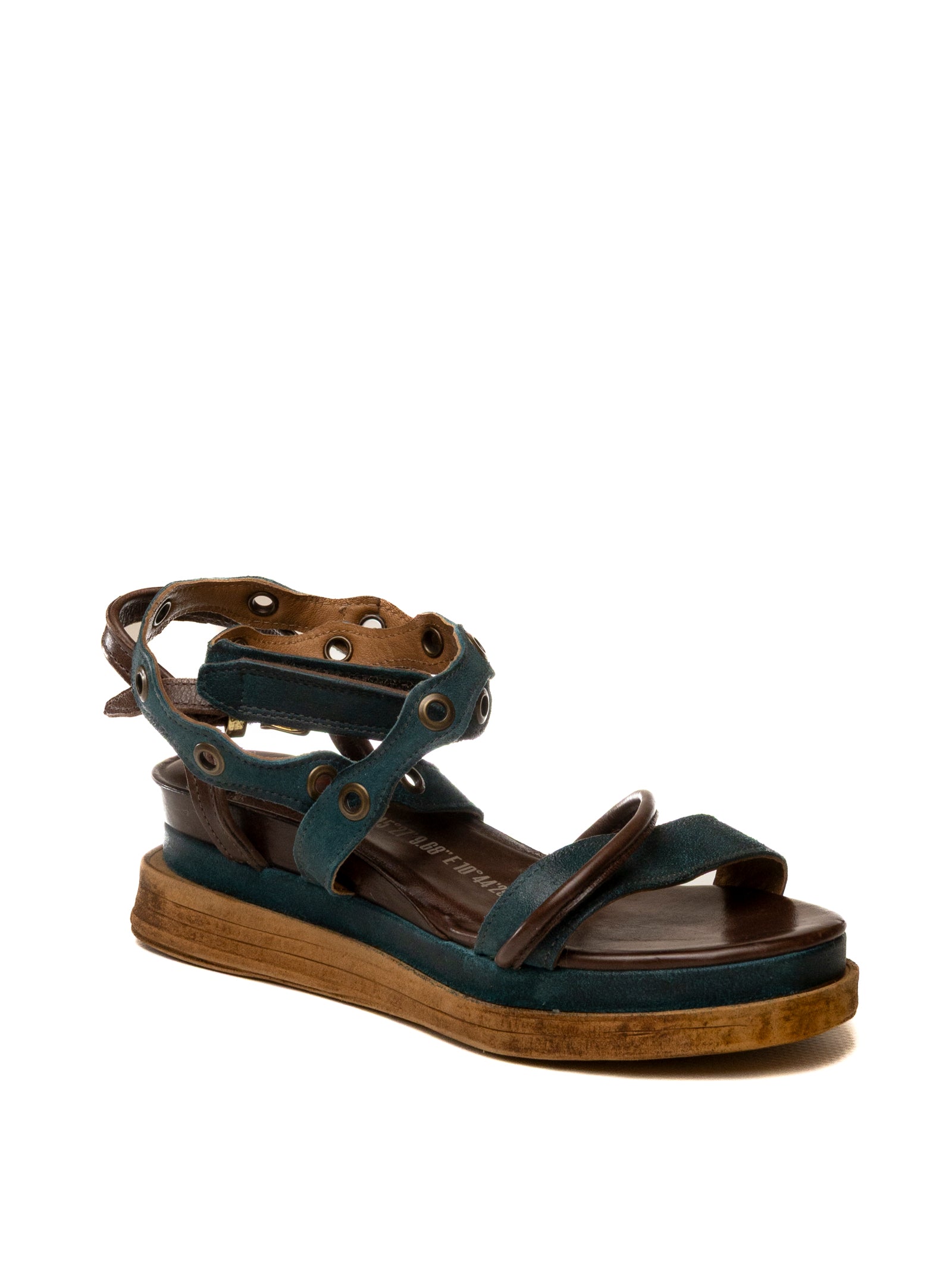 AS98 Sandalo pelle  blu/moro A15050 CAMOSCIO-TEA 