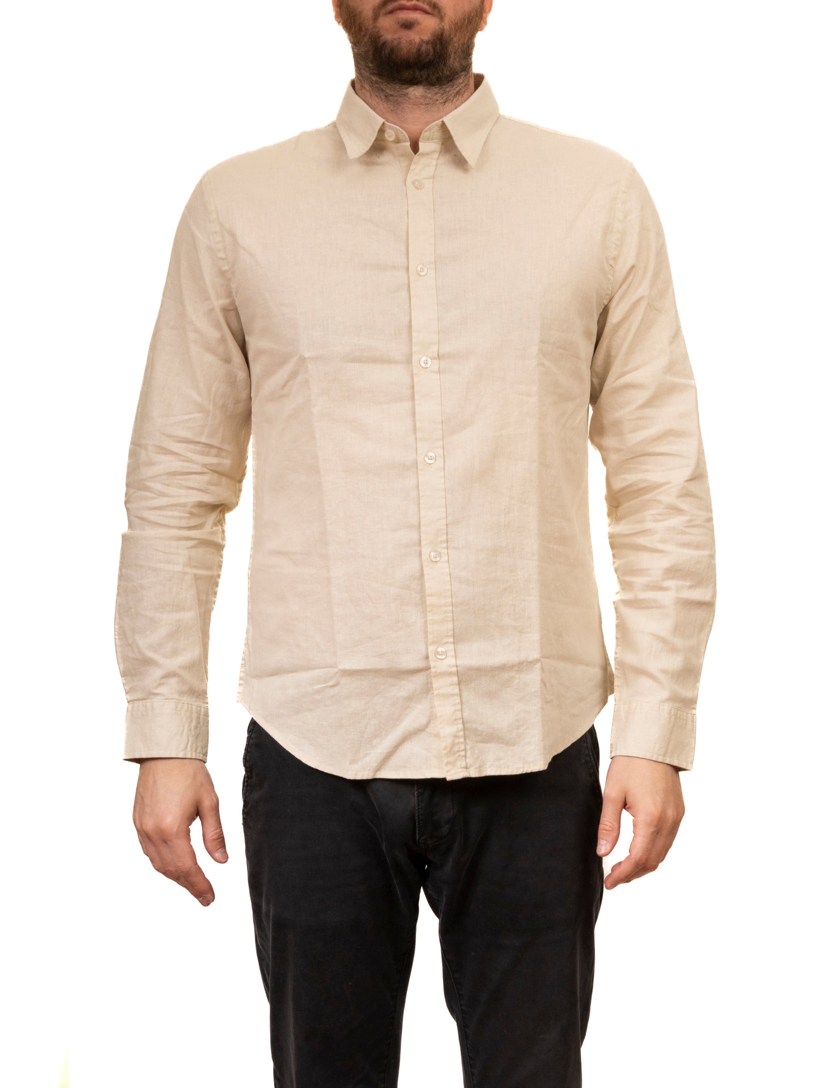 CENSURED camicia lino sabbia SM6437 LNC5-03 
