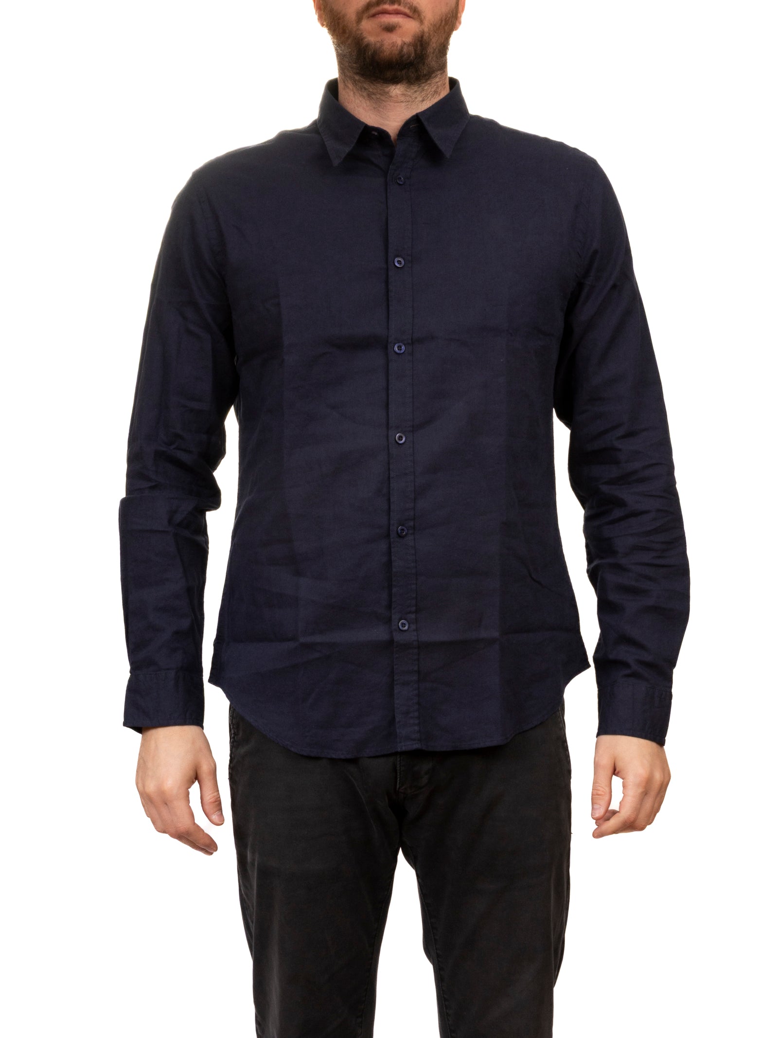 CENSURED camicia lino blu SM6437 LNC5-212 