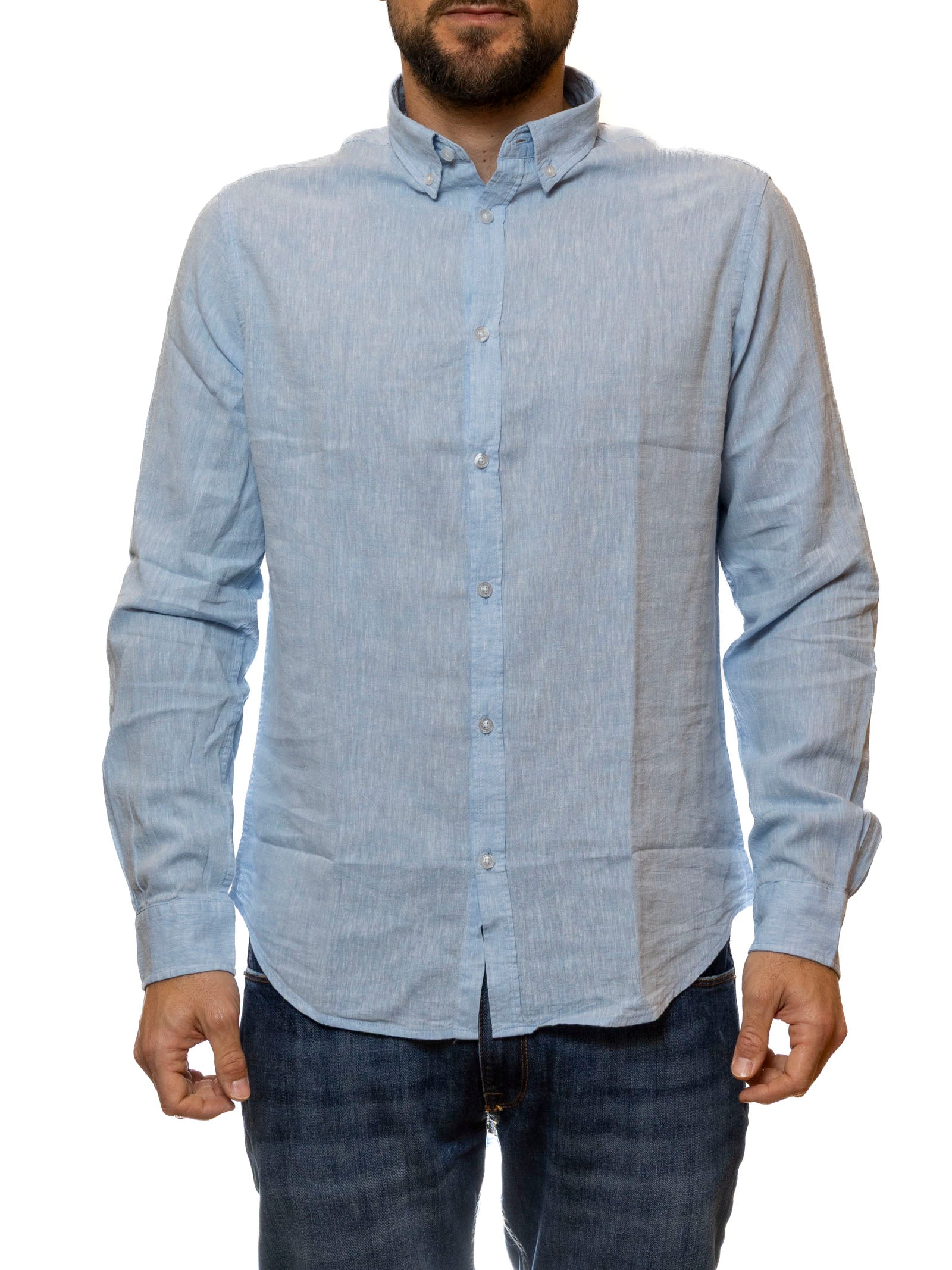 CENSURED camicia cotone azzurra SMC230 LCT5-23 
