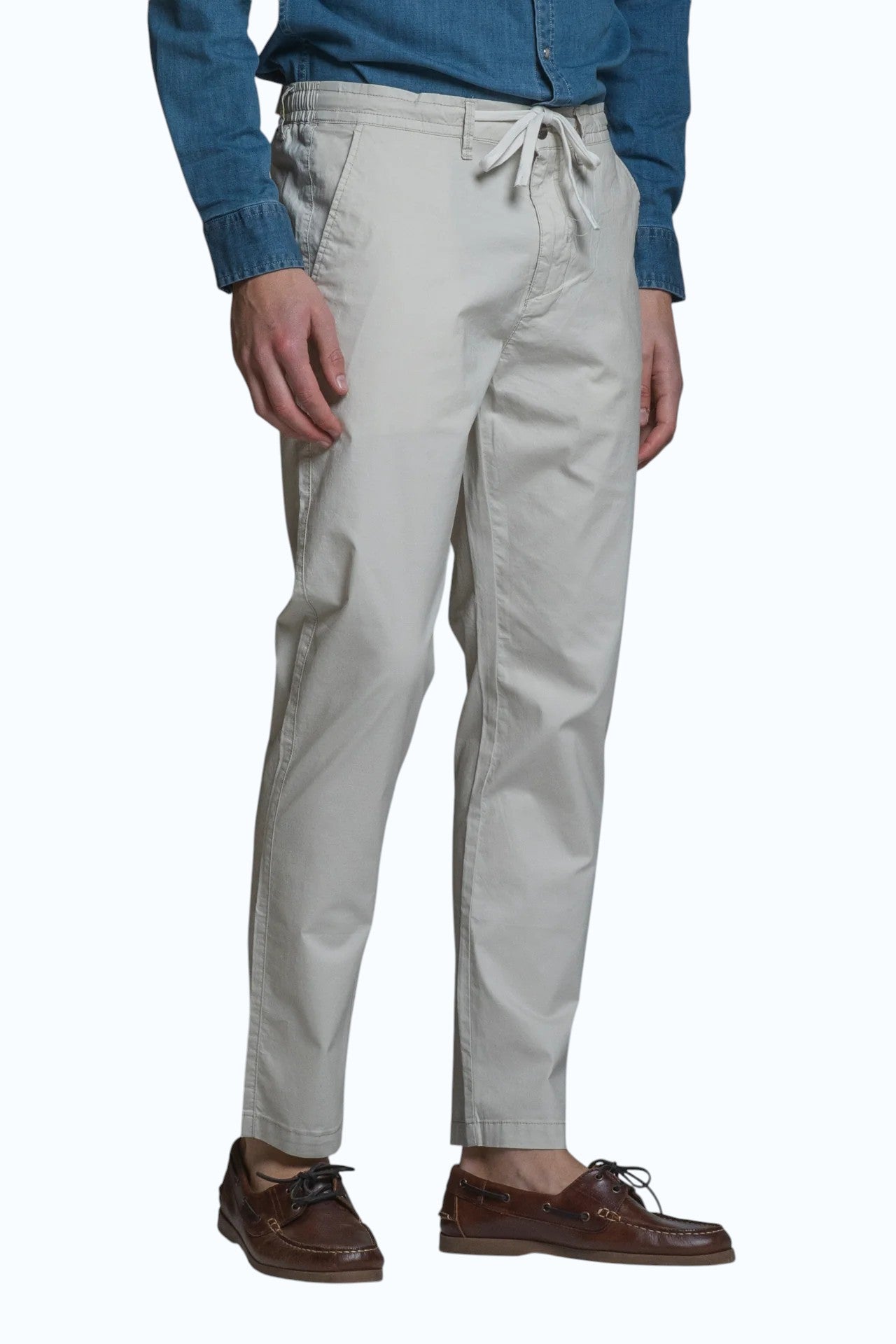 IMPURE pantalone cotone ecru AXEL POPELINE-C56 