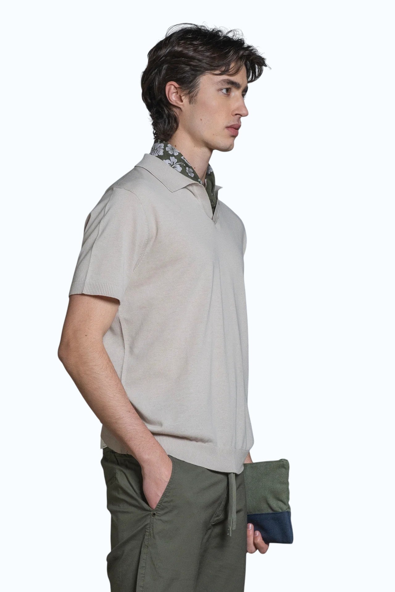 IMPURE polo cotone ecru CLARK COTONE-C56 