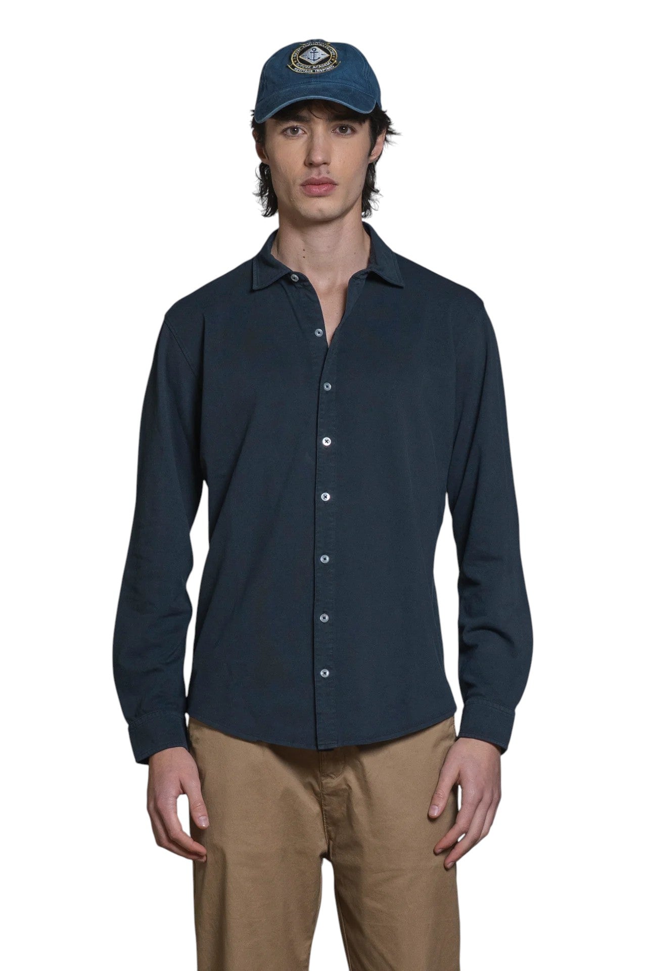 IMPURE camicia cotone blu RILEY COTONE-C01 