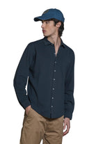 IMPURE camicia cotone blu RILEY COTONE-C01 