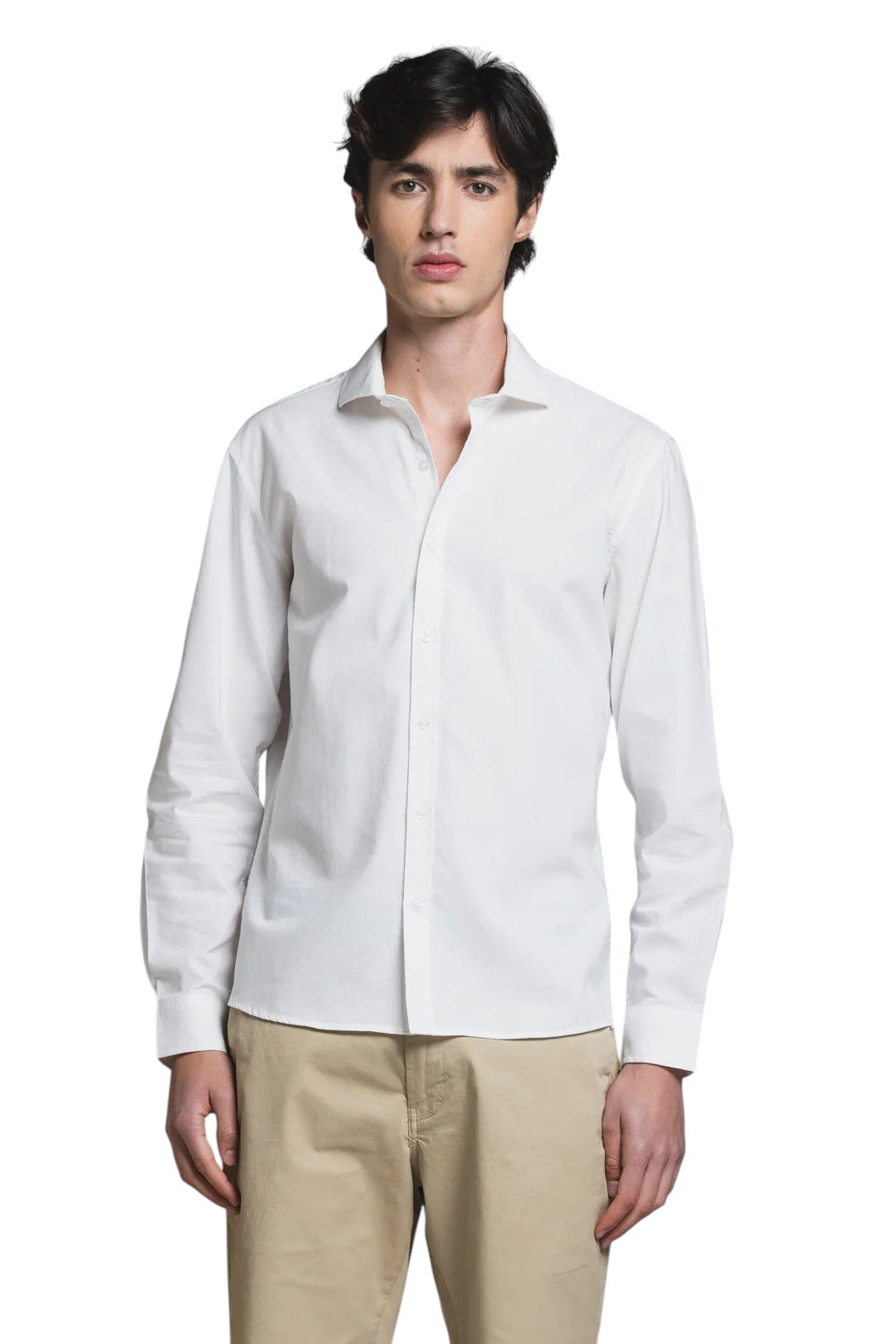 IMPURE camicia lino bianca RILEY LINO-C24 