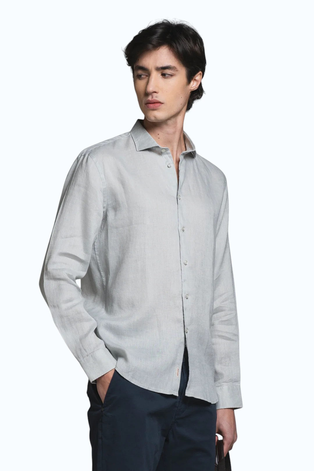 IMPURE camicia lino grigia RILEY LINO-C48 