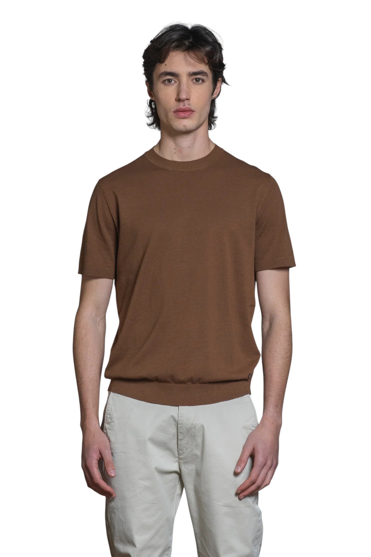 IMPURE girocollo cotone marrone SAMUEL COTONE-157 