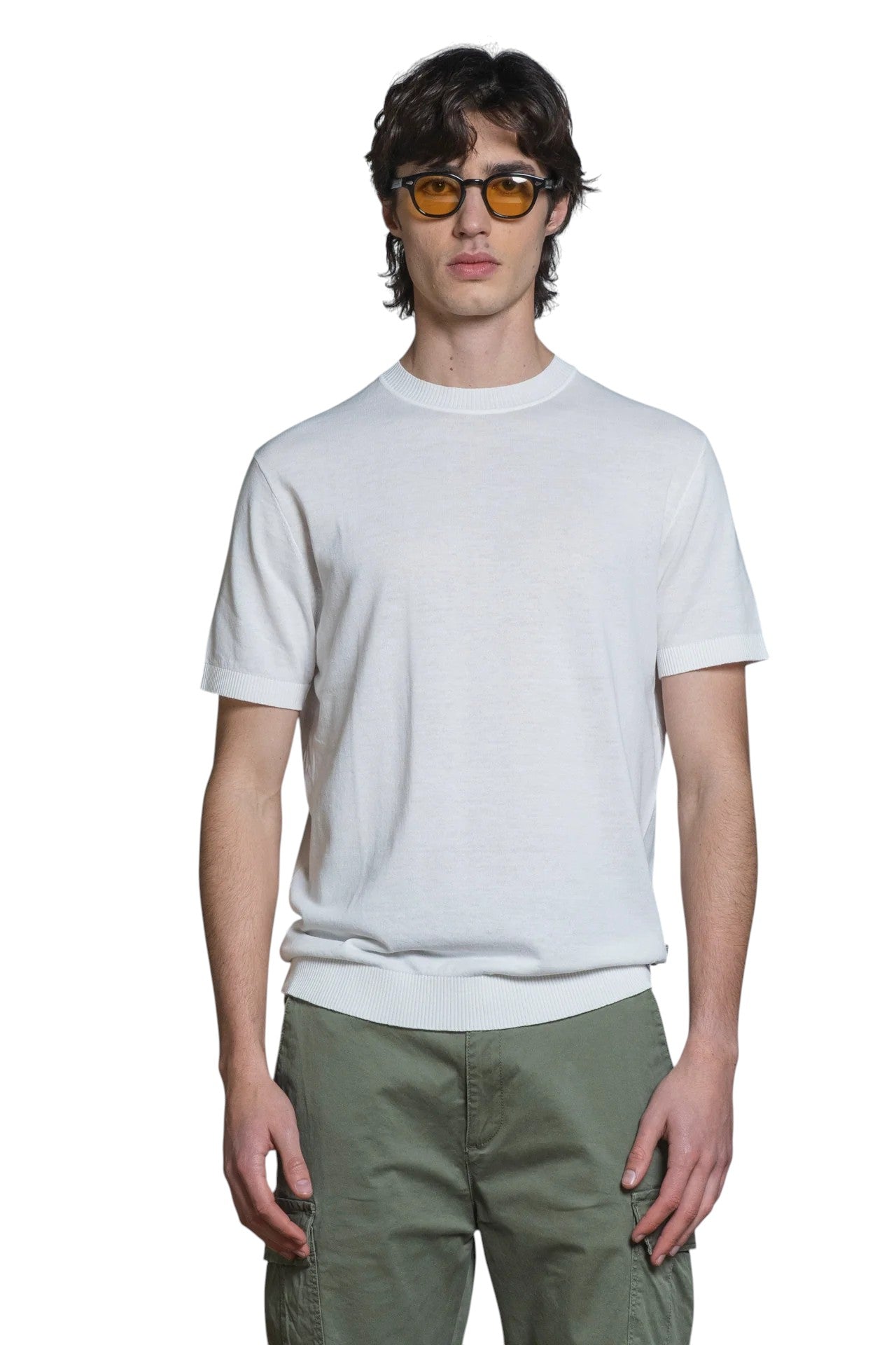 IMPURE girocollo cotone bianco SAMUEL COTONE-C24 