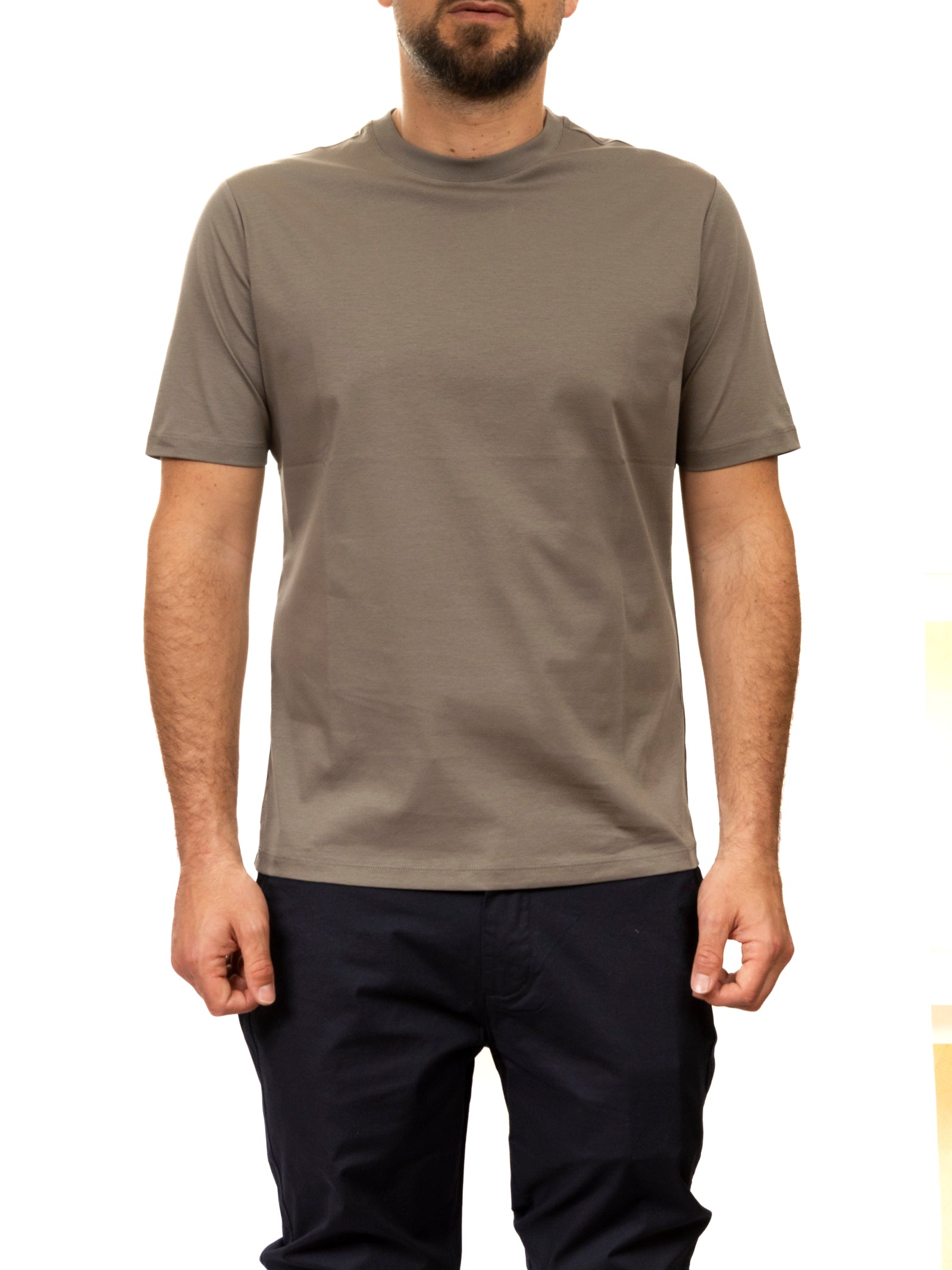 PEOPLE OF SHIBUYA girocollo cotone verde SHIKO PM444-870 