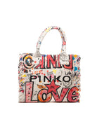 PINKO borsa a mano beach shopper bianco multi 106673-A3A4 BEACH SHOPPER-ZW0Q 