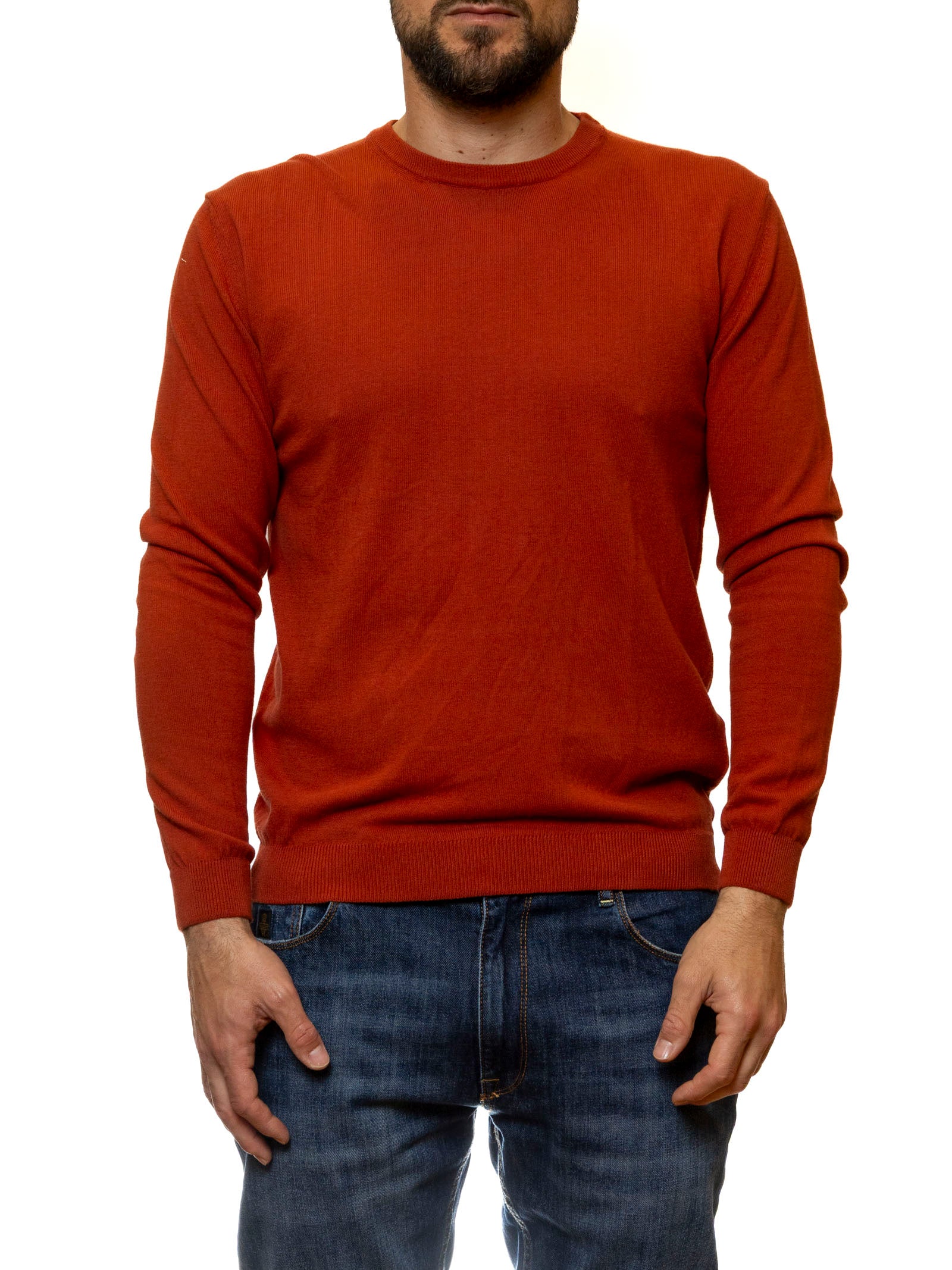 QB24 girocollo cotone arancione 0126122 COTONE-ARANCIO 