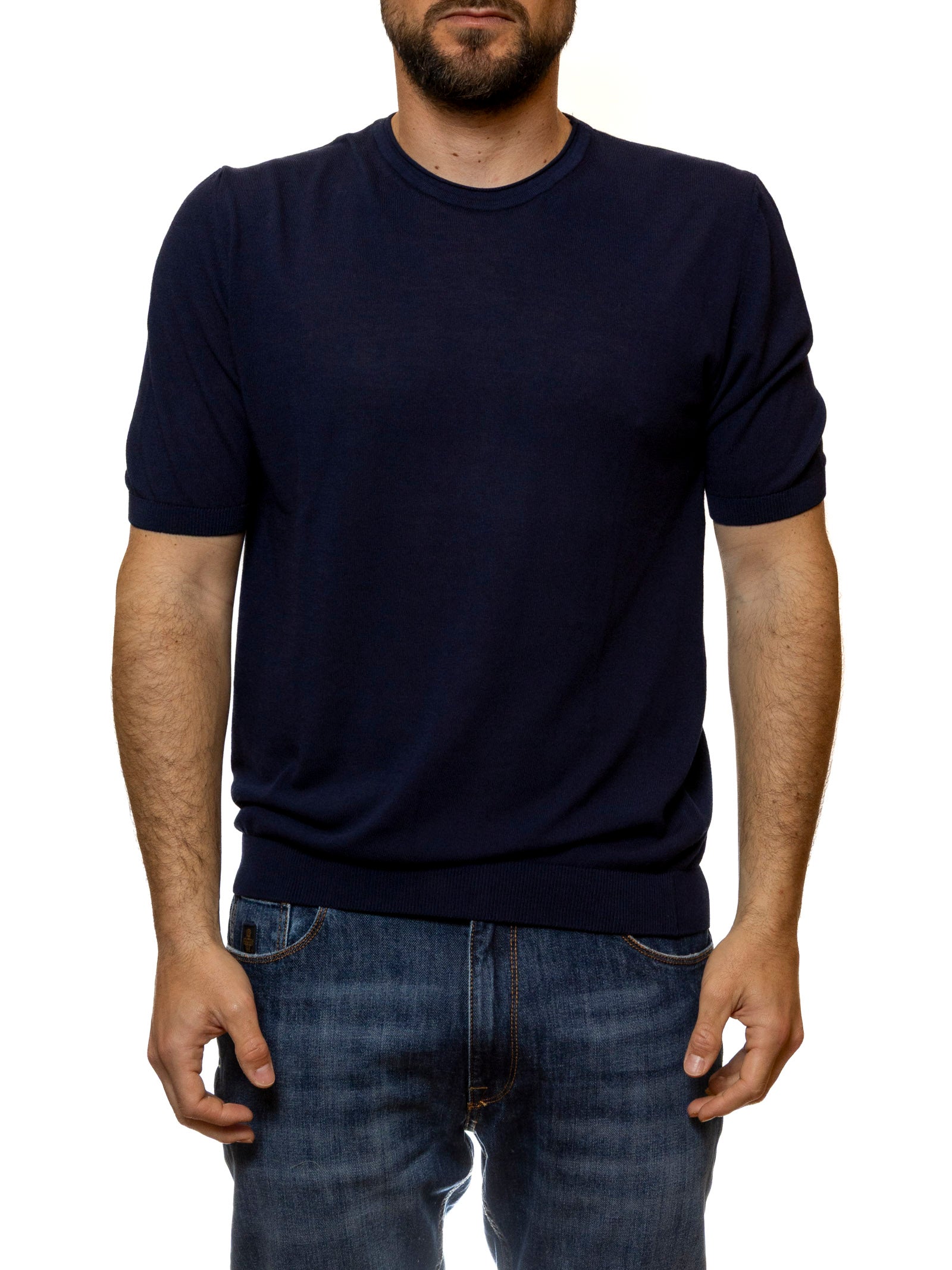 QB24 t-shirt cotone blu 0126127 COTONE-BLU 
