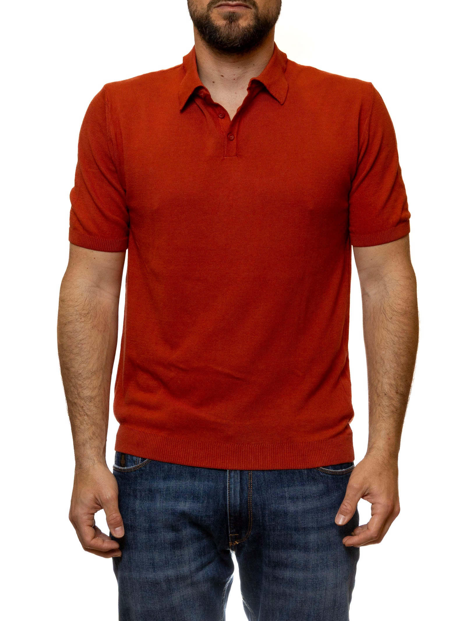 QB24 polo cotone arancione 0126136 COTONE-ARANCIO 