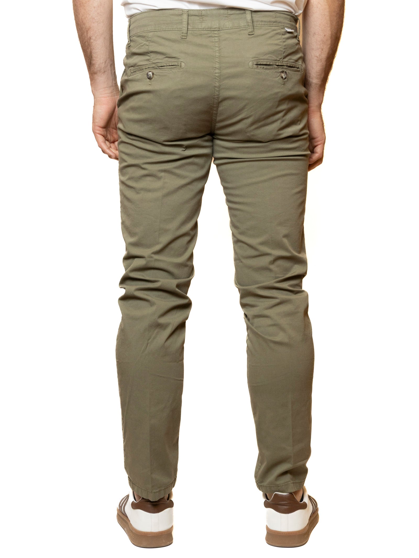 QB24 pantalone cotone verde 0126147 COTONE-GREEN 