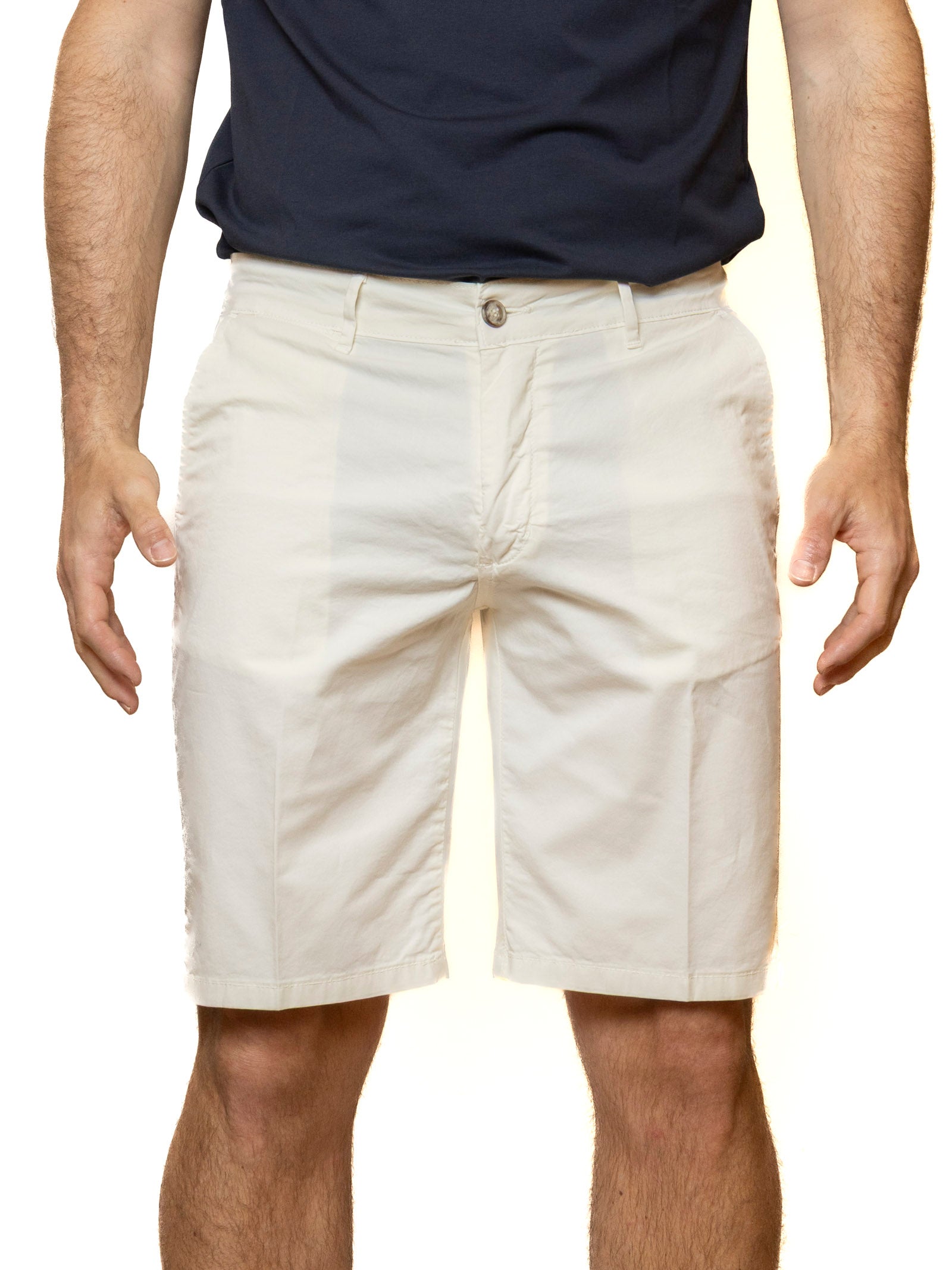 QB24 bermuda cotone bianco 0126148 COTONE-WHITE 