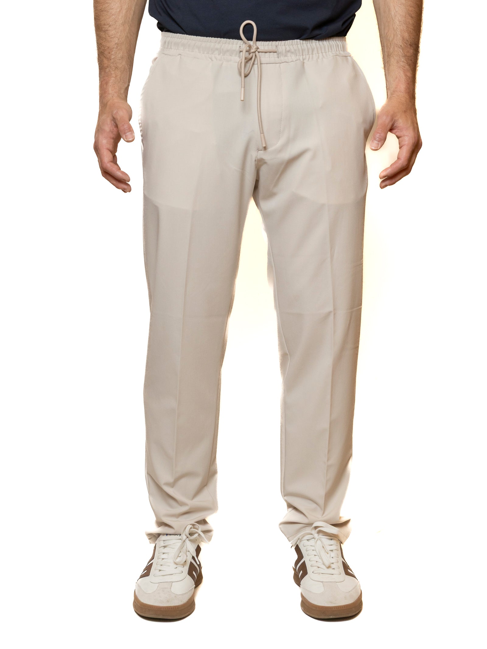 QB24 pantalone cotone avorio 0126178 COTONE-AVORIO 
