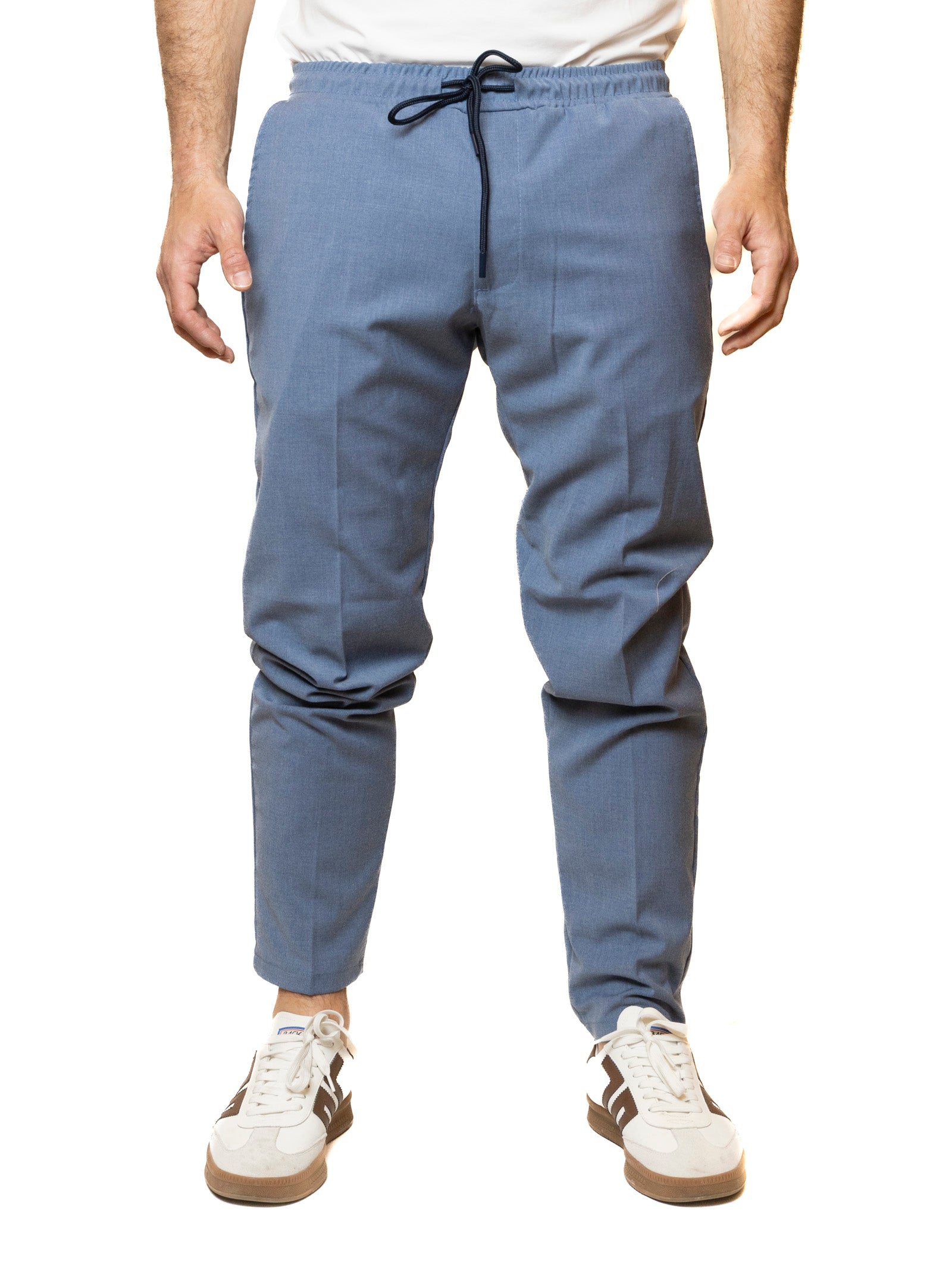 QB24 pantalone cotone indaco 0126178 COTONE-INDACO 