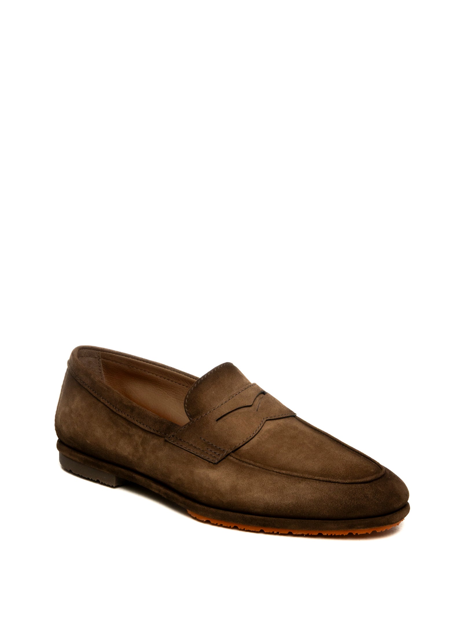 SANTONI Mocassino camoscio marrone 19298 BROWN-M21 