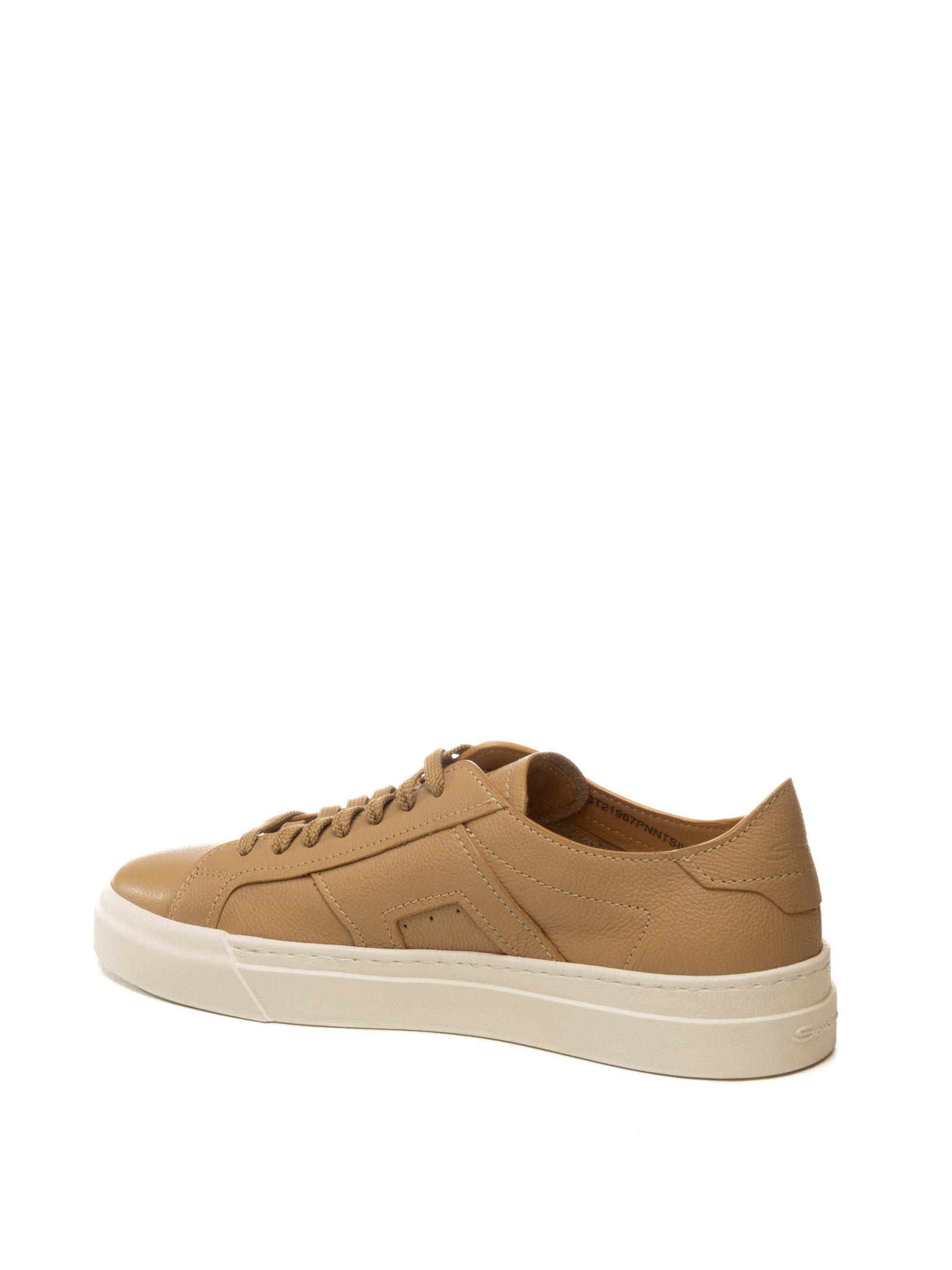 SANTONI Sneaker pelle beige 21967 LIGHT BROWN-C13 