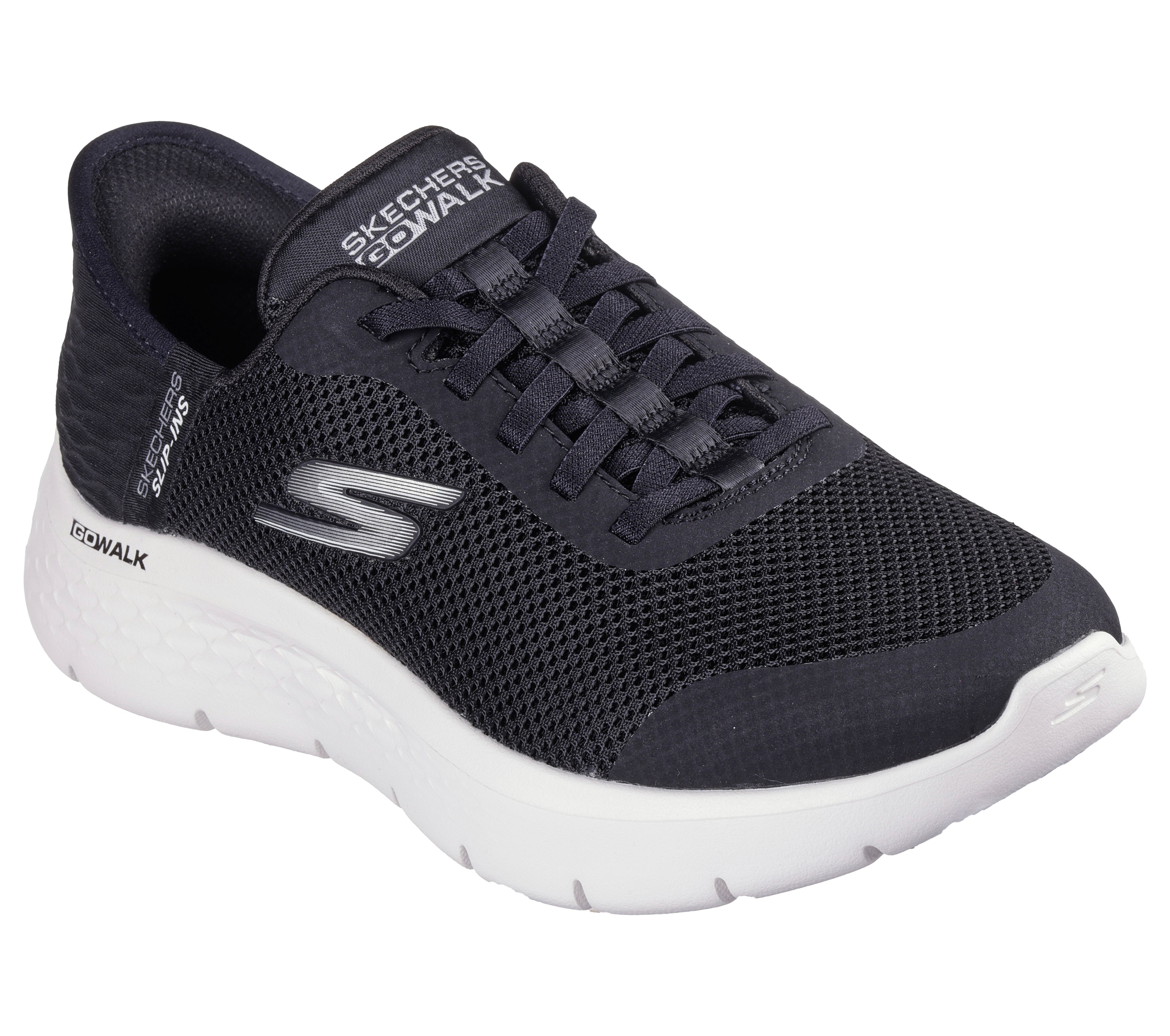 SKECHERS Sneaker go walk flex slip ins nero 124836 GO WALK FLEX-BKW 