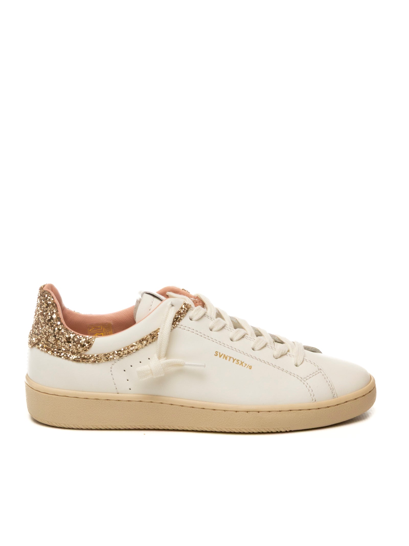THE 76 Sneaker jump bianco/oro JUMP D PELLE-WHITE/GOLD 