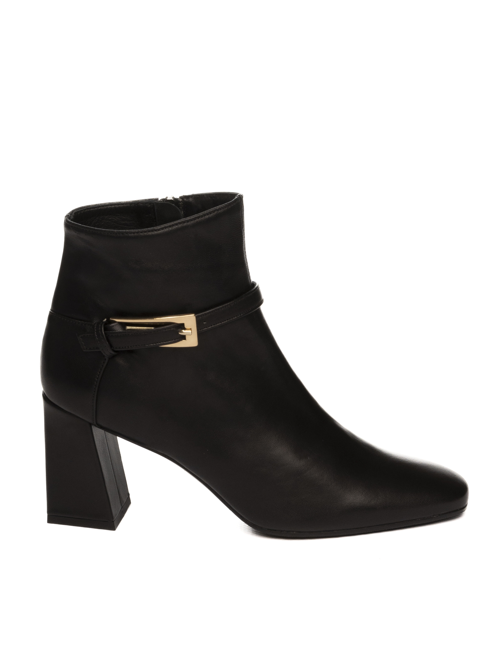 Black leather heel ankle boot FRANCO RUSSO Pk by Paskal