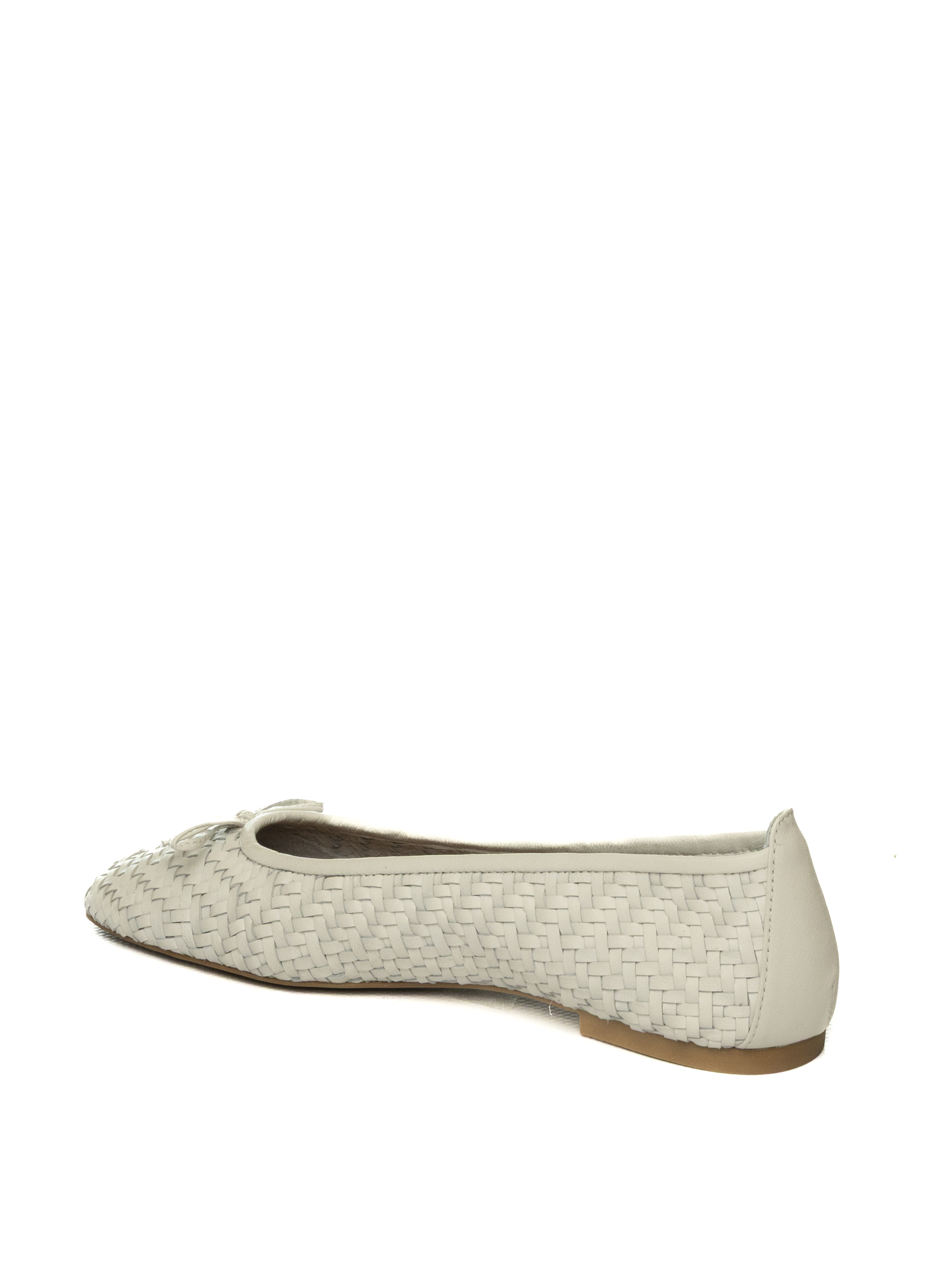 White woven balet flat