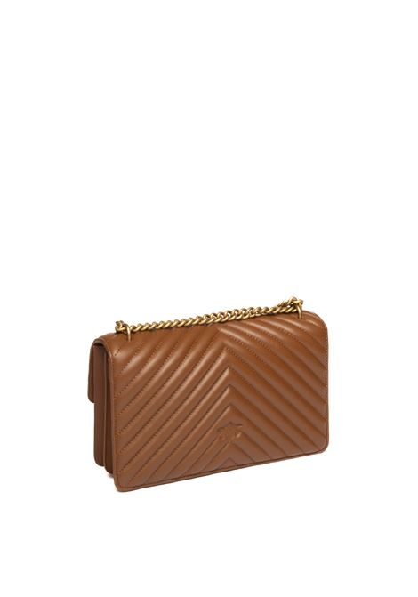 borsa classic love bag one chevron cuoio/oro PINKO | 100941A0GK-ONECLASSIC-L48Q