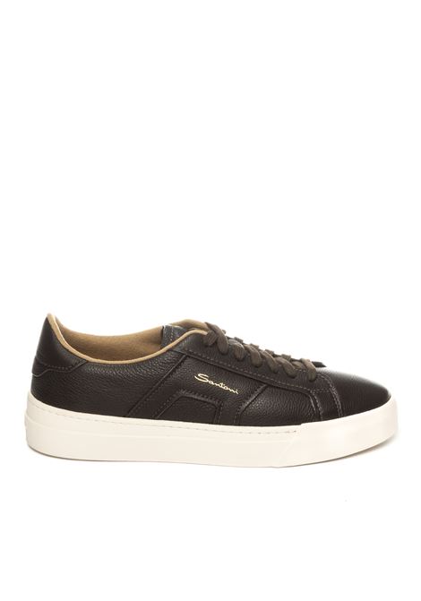 sneaker double buckle testa di moro SANTONI | 21967PELLE-T.MORO