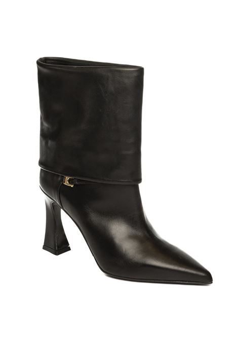 Black leather fold-over boot ALBANO | 2910VIT-NERO
