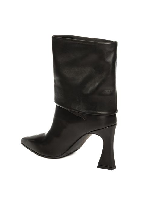 Black leather fold-over boot ALBANO | 2910VIT-NERO