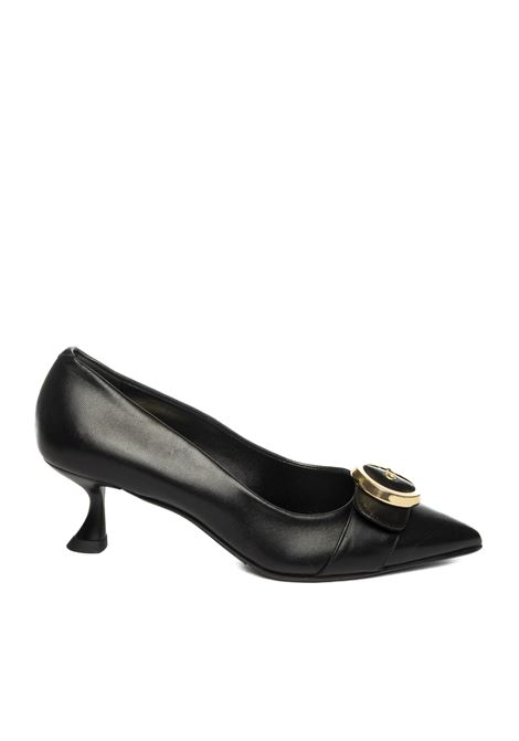 Black leather décolleté ALBANO | 2936VIT-NERO