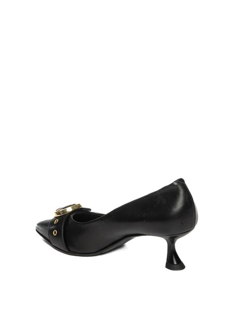Black leather décolleté ALBANO | 2936VIT-NERO