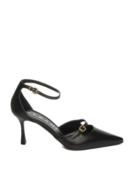 Black leather strap décolleté ALBANO | 2938VIT-NERO
