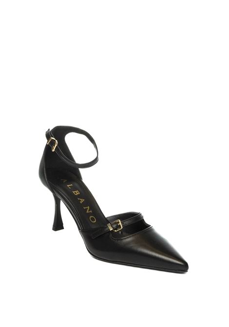 Black leather strap décolleté ALBANO | 2938VIT-NERO