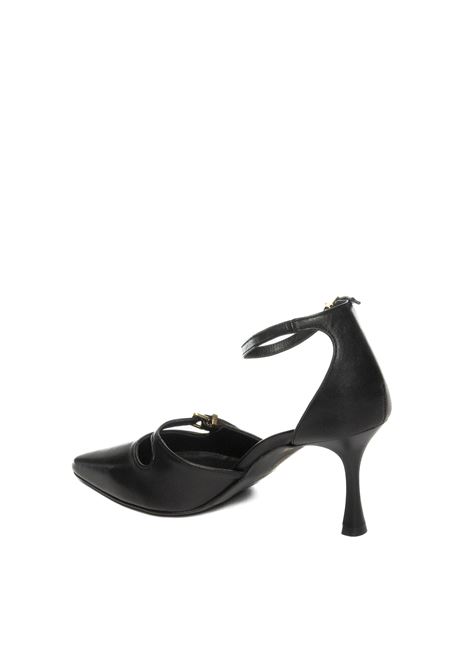 Black leather strap décolleté ALBANO | 2938VIT-NERO