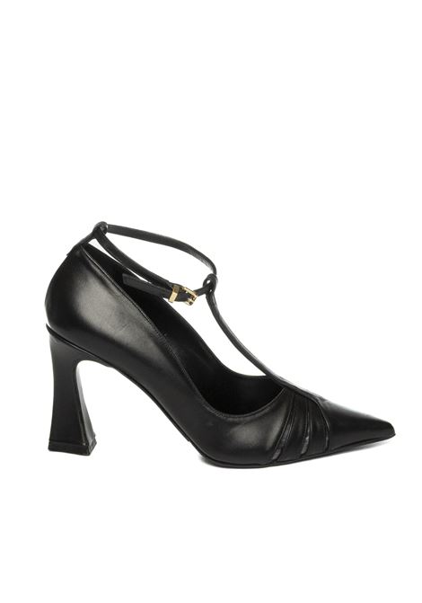 Black leather décolleté ALBANO | 2939VIT-NERO