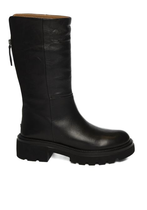 Black leather compact boot ALBANO | 3023VIT-NERO