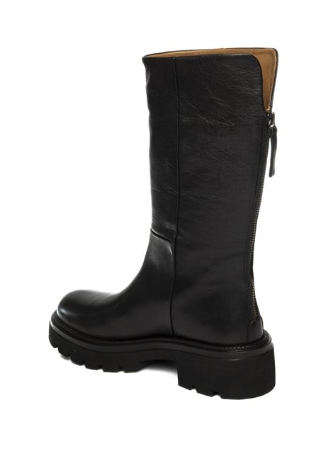 Black leather compact boot ALBANO | 3023VIT-NERO