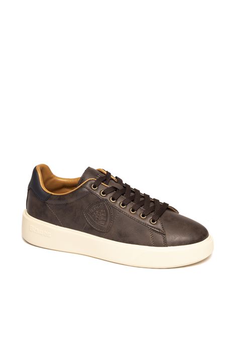 Brown buck sneaker BLAUER | BUCK01NUBUCK--DKB/NVY