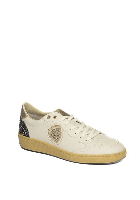 White/platinum olympia sneaker BLAUER | OLYMPIA11PELLE-PLA/BLK