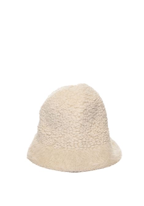 ivory fur hat CENSURED | LWC701PELO-19