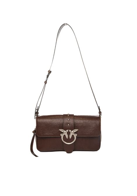 brown/silver one slouchy zip shoulder bag PINKO | 105081-A2JGONESLOUCHYZIP-L74E