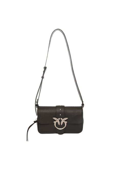 black/silver one slouchy zip mini shoulder bag PINKO | 105345-A2JGONESLOUCHYZIPMINI-Z99E