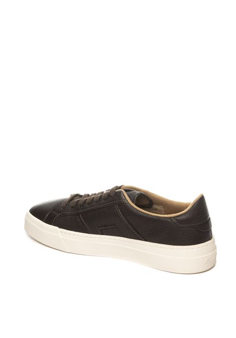 dark brown double buckle sneaker SANTONI | 21967PELLE-T50
