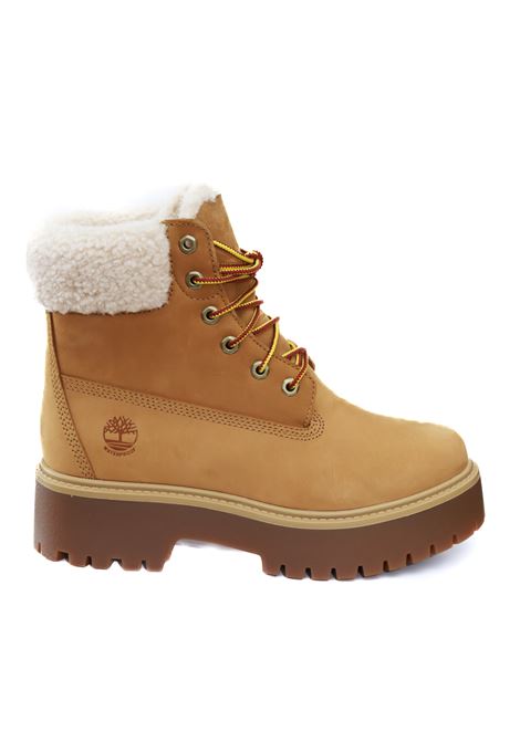 Yellow platform fur ankle boot TIMBERLAND | TB0A2PU67541SHEARLINGBOOT-WHEAT