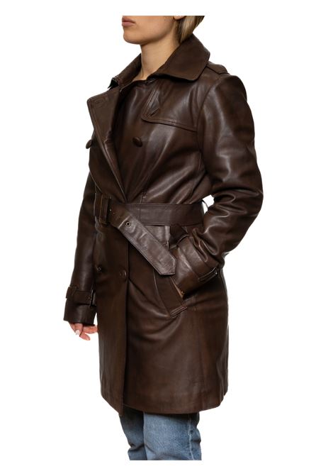 dark brown leather jacket TOSCABLU | 57J51PELLE-C60