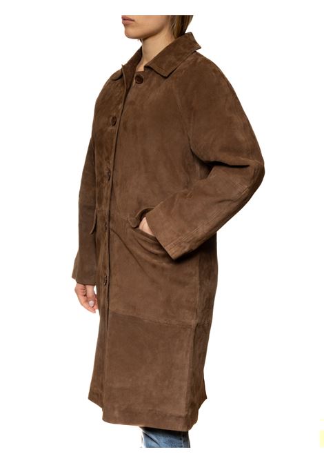 dark brown suede coat TOSCABLU | 58J61CAMOSCIO-C60