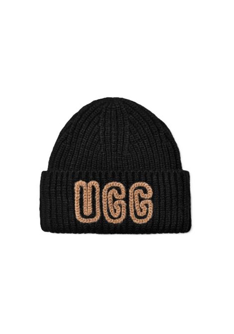 black wool hat UGG | CHUNKYCRAFTEDLANA-BLK